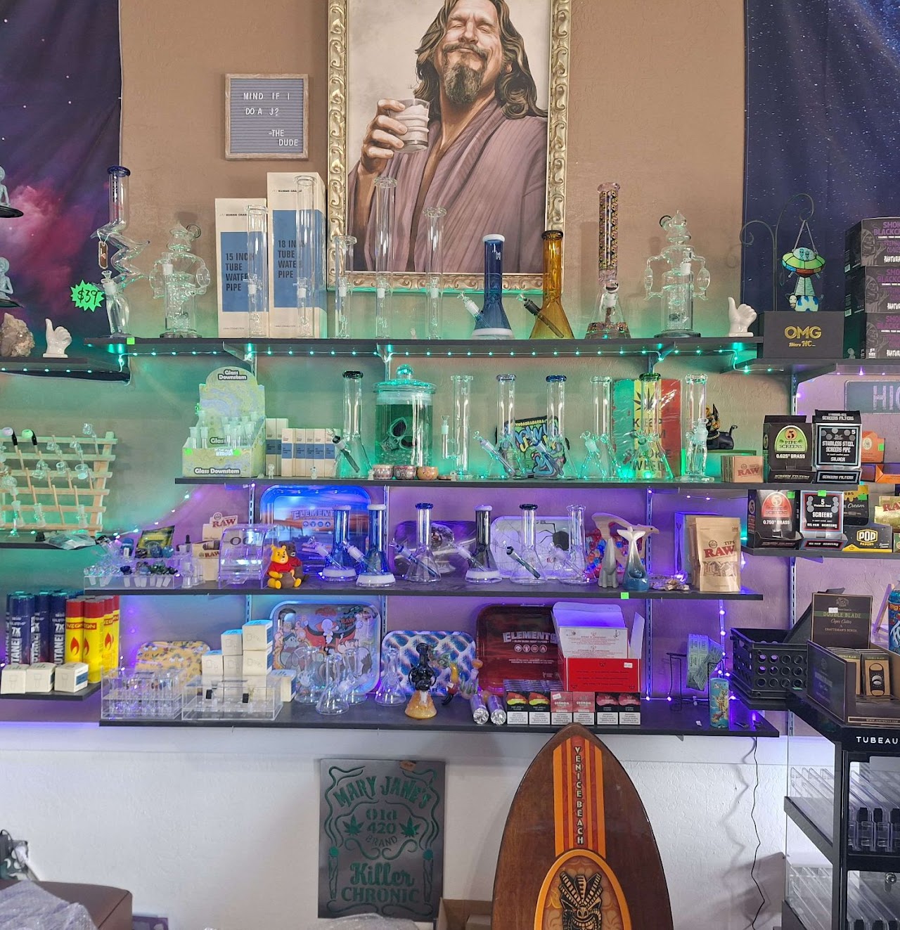 Organized vape brands, pod devices, and e-liquid shelves